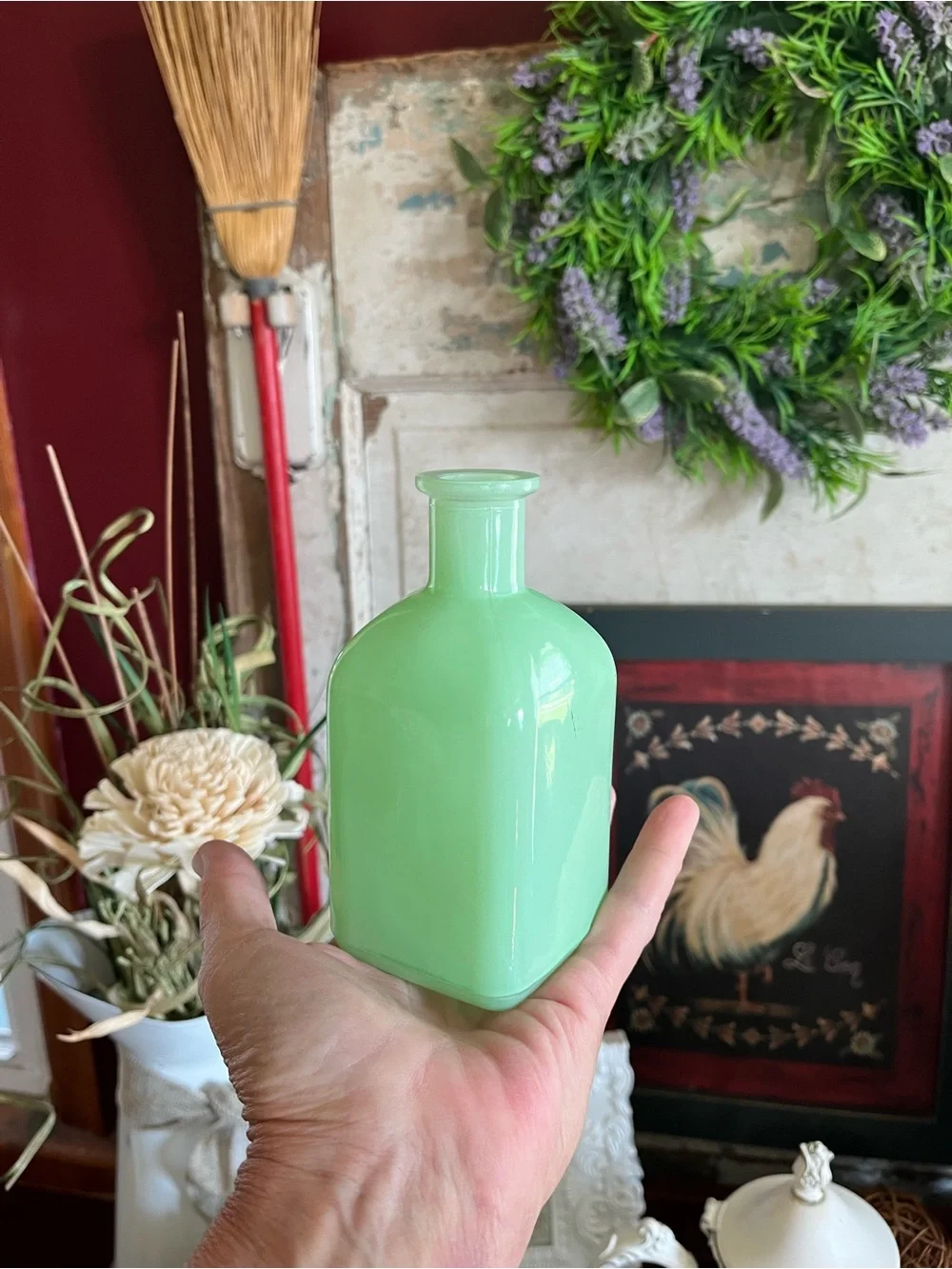 Hearth & Hand with Magnolia Mint Green Milk Glass Vase